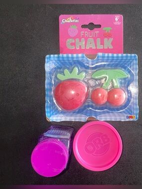 Fruit Chalk Set - Pink & Red Kids Chalk with slime and bubbles